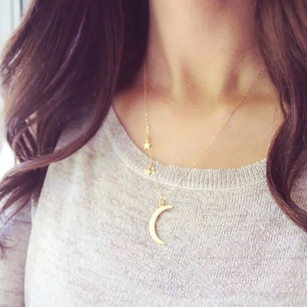 ‼️3/$30 Boho Moon & Stars Dainty Gold Necklace